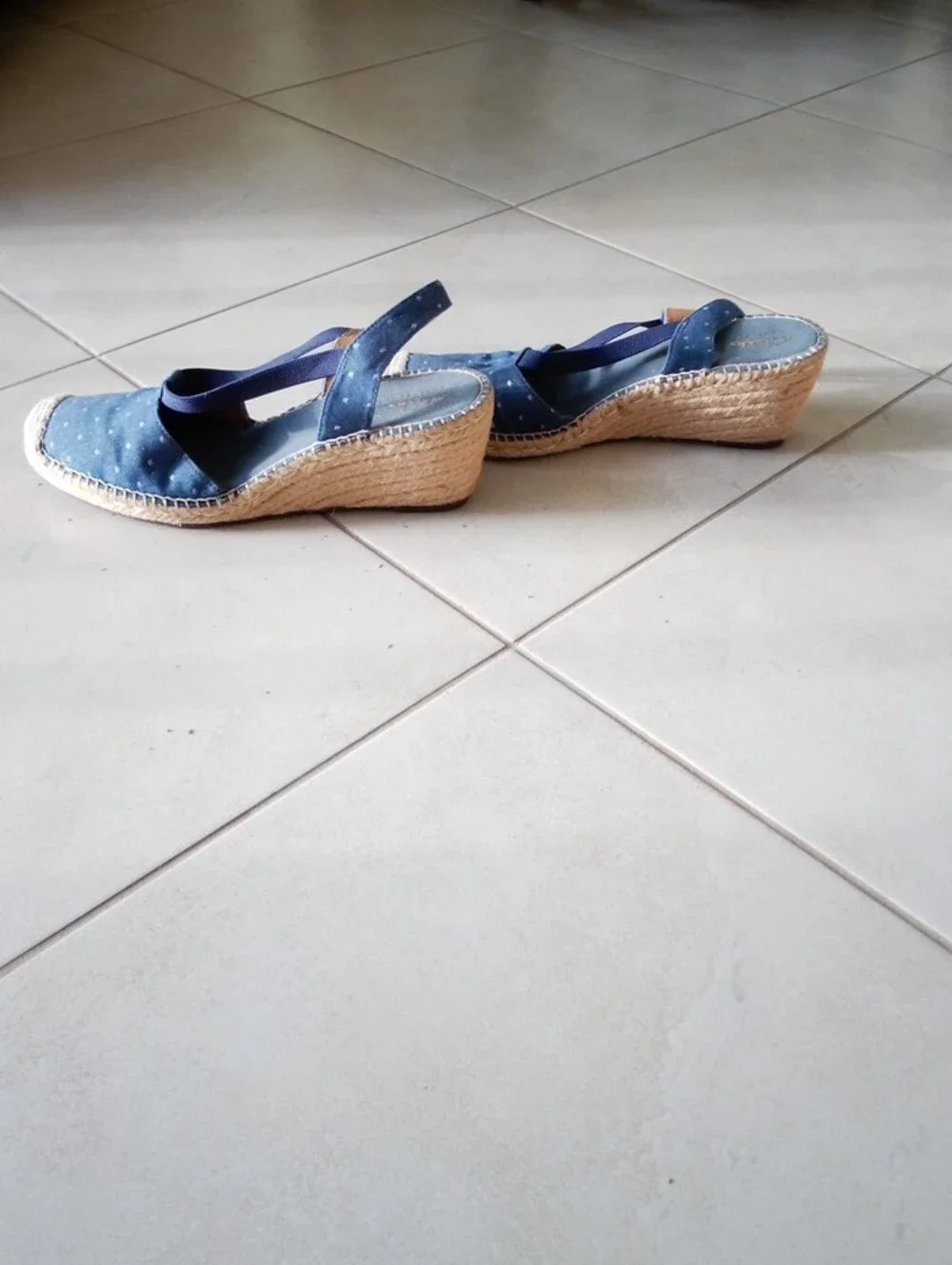 Clarks Navy Wedge Sandals
